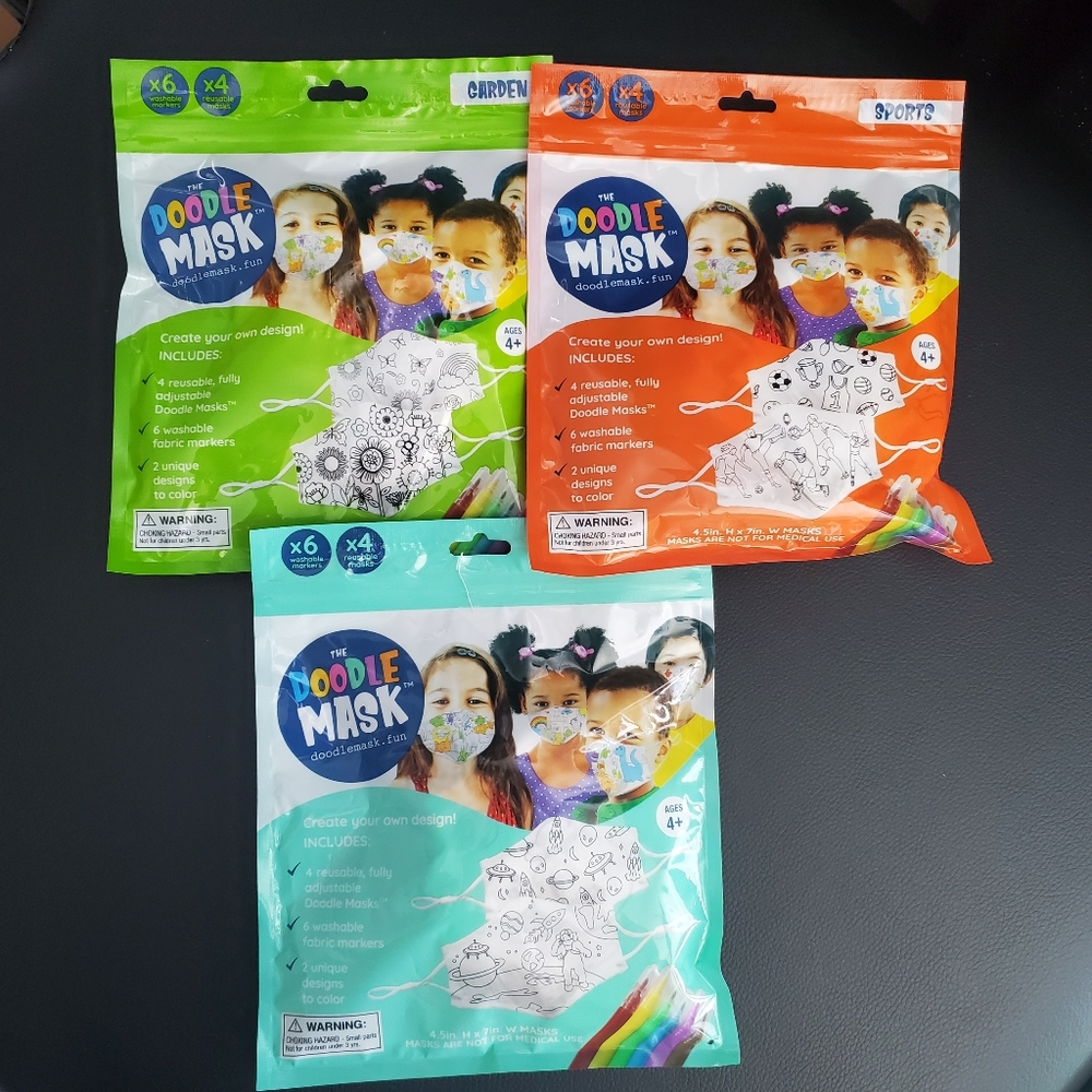 The Doodle Masks /  3 pks